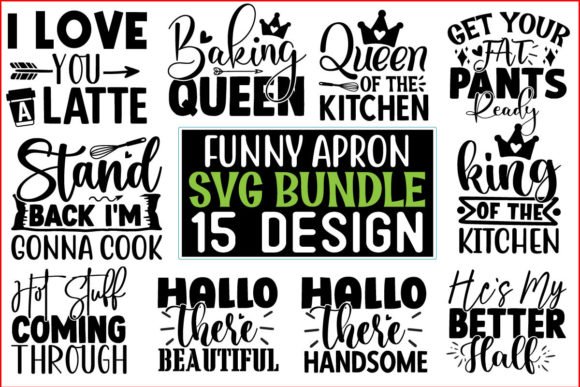 Funny Apron SVG Design Bundle for Graphics and Crafts