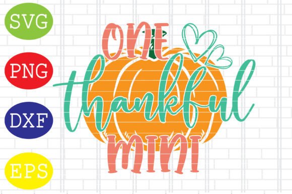 One Thankful Mini Svg, Thanksgiving Svg