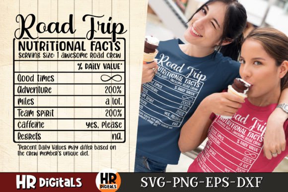 Road Trip Nutritional Facts Graphics for Crafts